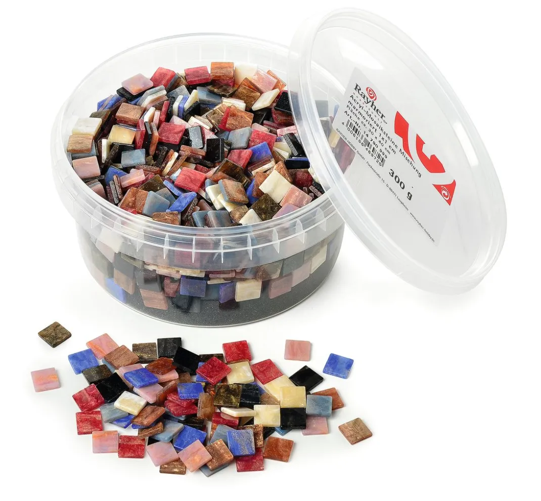 Rayher Mosaik Basteln>Acryl-Mosaiksteine "Marmoriert", 300g