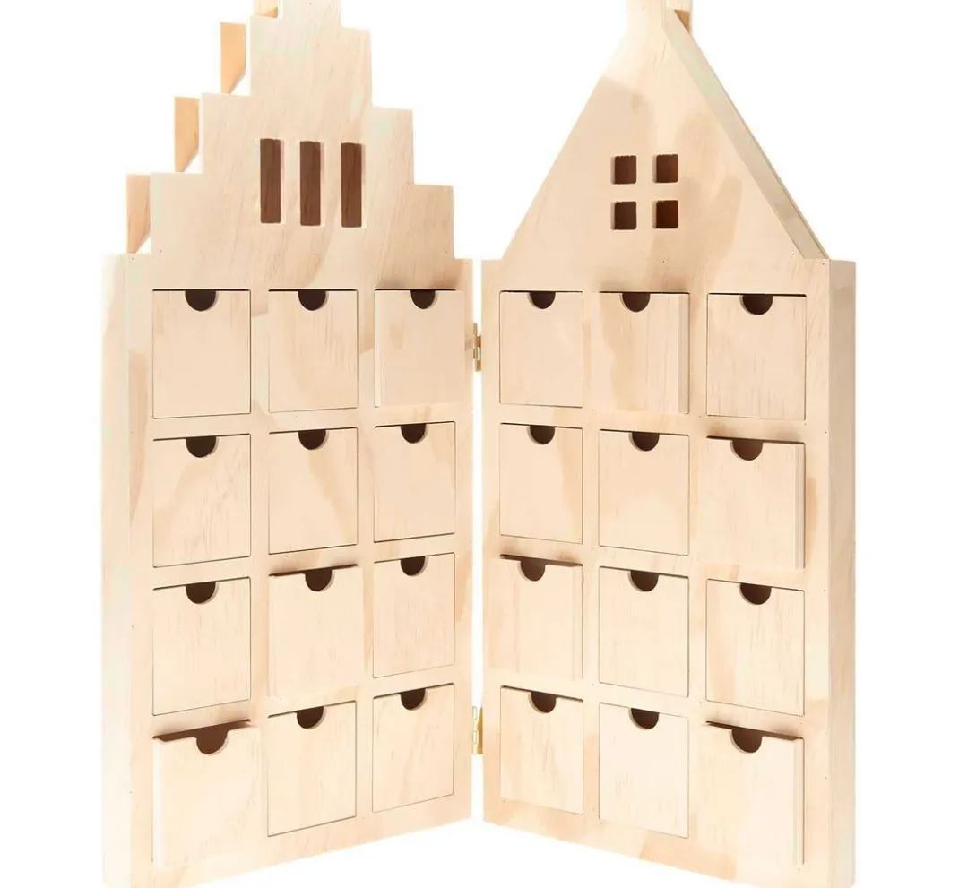 Rico Design Adventskalender|Holz, Mdf & Pappmaché>Adventskalender "Haus", aufklappbar