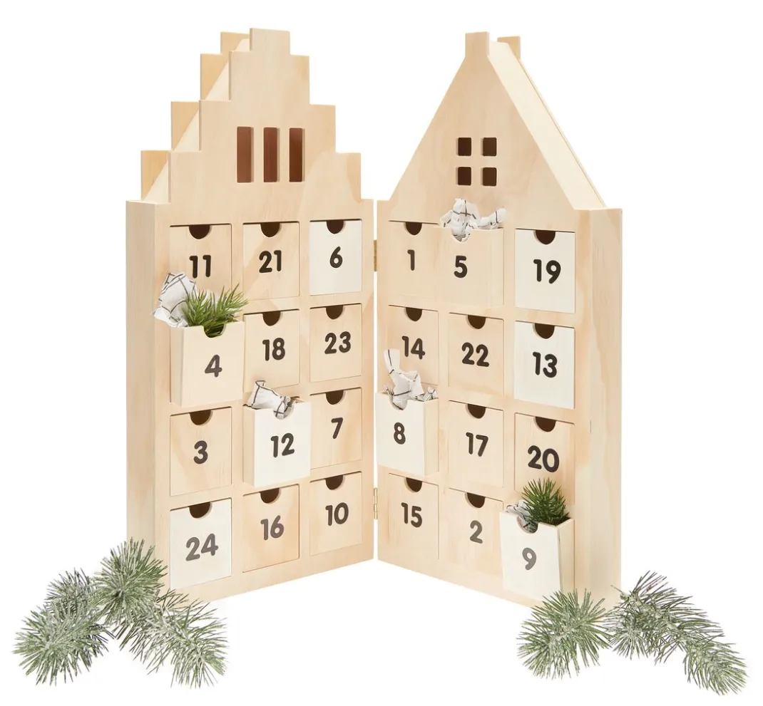 Rico Design Adventskalender|Holz, Mdf & Pappmaché>Adventskalender "Haus", aufklappbar