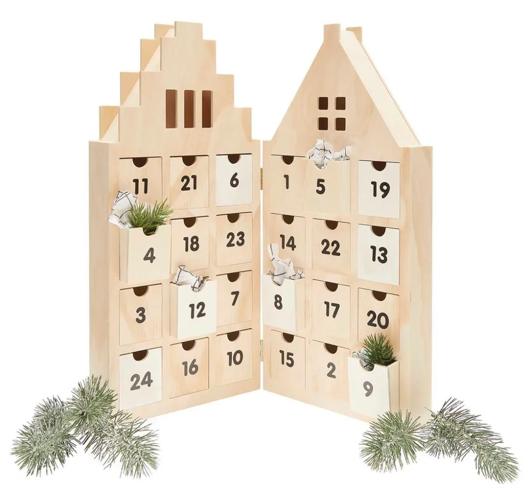 Rico Design Adventskalender|Holz, Mdf & Pappmaché>Adventskalender "Haus", aufklappbar