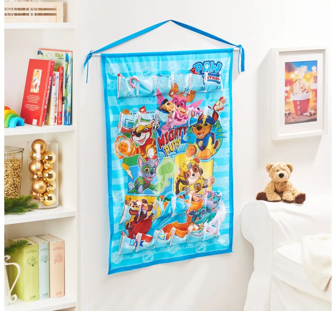 VBS Marktplatz Weihnachtsstoffe|Baumwollstoff>Adventskalender Stoffpanel "Paw Patrol Mighty Pups", ca. 150 x 80 cm