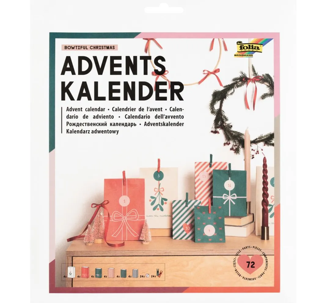 folia Tüten & Anhänger|Tüten & Anhänger>Adventskalender-Set "Bowtiful Christmas"