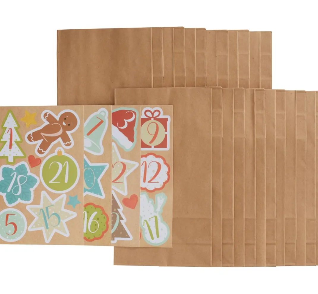 Braun+Company Papier-Bastelsets|Adventskalender>Adventskalender-Set "Happy Christmas"