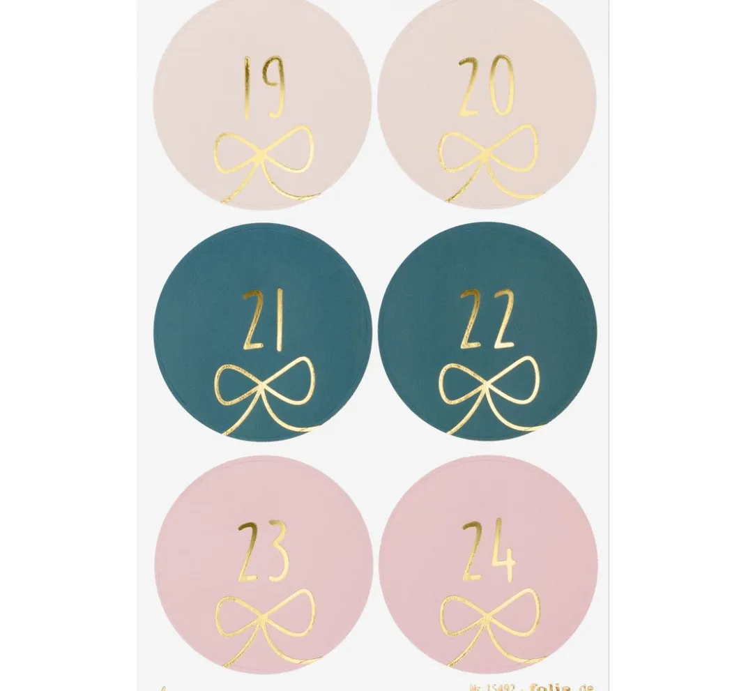 folia Sticker & Klebebänder|Kartengestaltung>Adventskalendersticker "Round Bows"