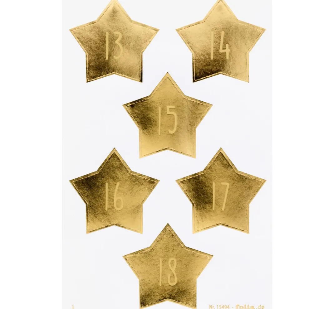 folia Sticker & Klebebänder|Kartengestaltung>Adventskalendersticker "Stars Gold"