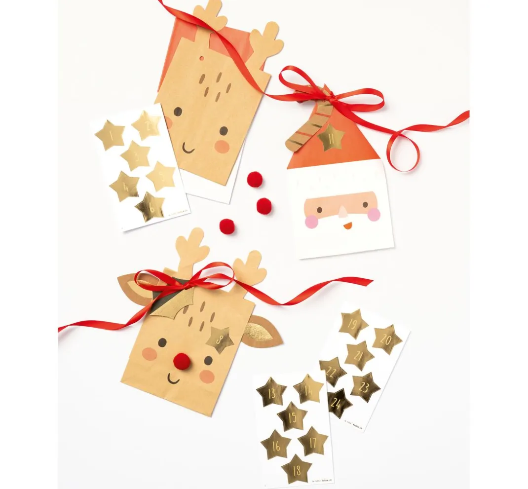 folia Sticker & Klebebänder|Kartengestaltung>Adventskalendersticker "Stars Gold"