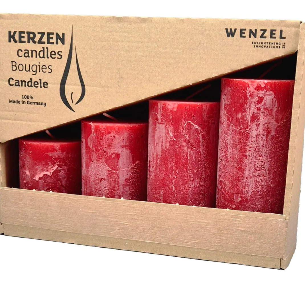Wenzel Kerzen Gestalten>Adventskerzen "Rustic", abgestuft, 4er-Set