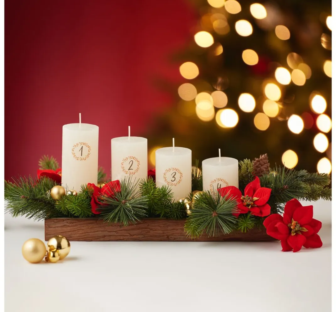 Wenzel Kerzen Gestalten>Adventskerzen "Rustic", abgestuft, 4er-Set