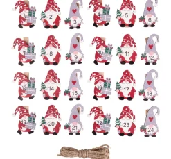 Rayher Adventskalender>Adventszahlen "Weihnachtswichtel Santa" auf Holzklammer