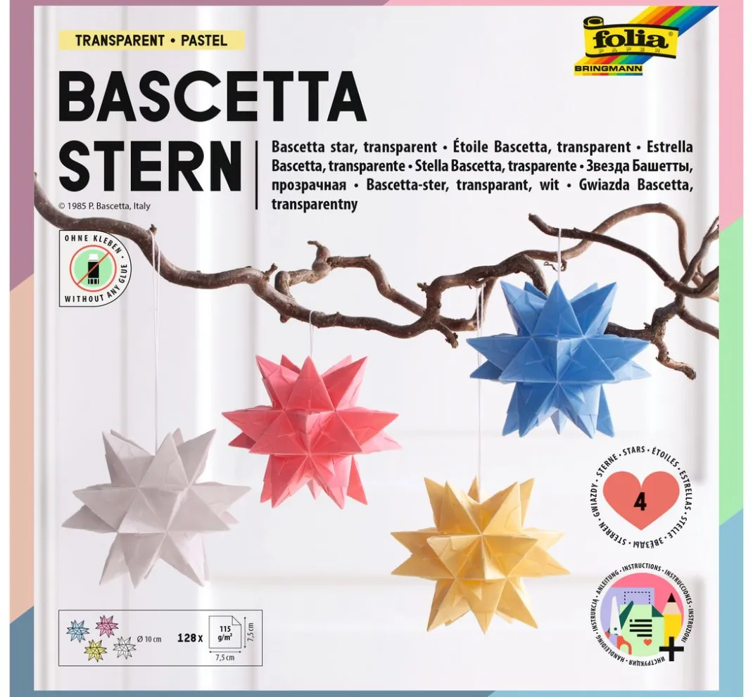 folia Falt- & Origamipapier>Bascetta-Stern Set "Transparent"