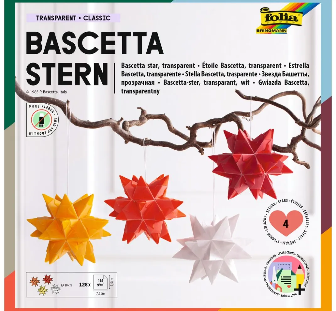 folia Falt- & Origamipapier>Bascetta-Stern Set "Transparent"