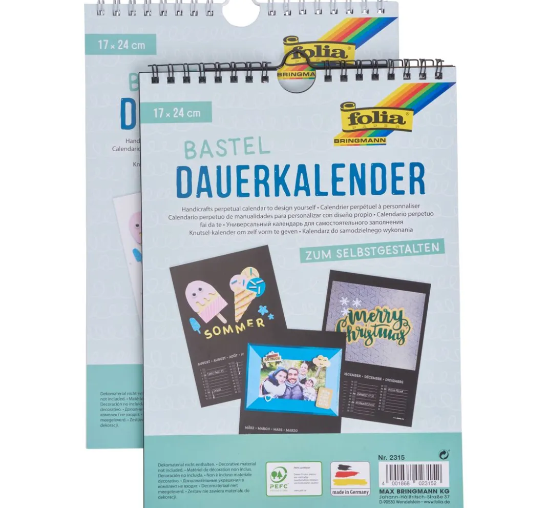 folia Kalender & Bullet Journal|Kalender>Bastel Dauerkalender, 17 x 24 cm