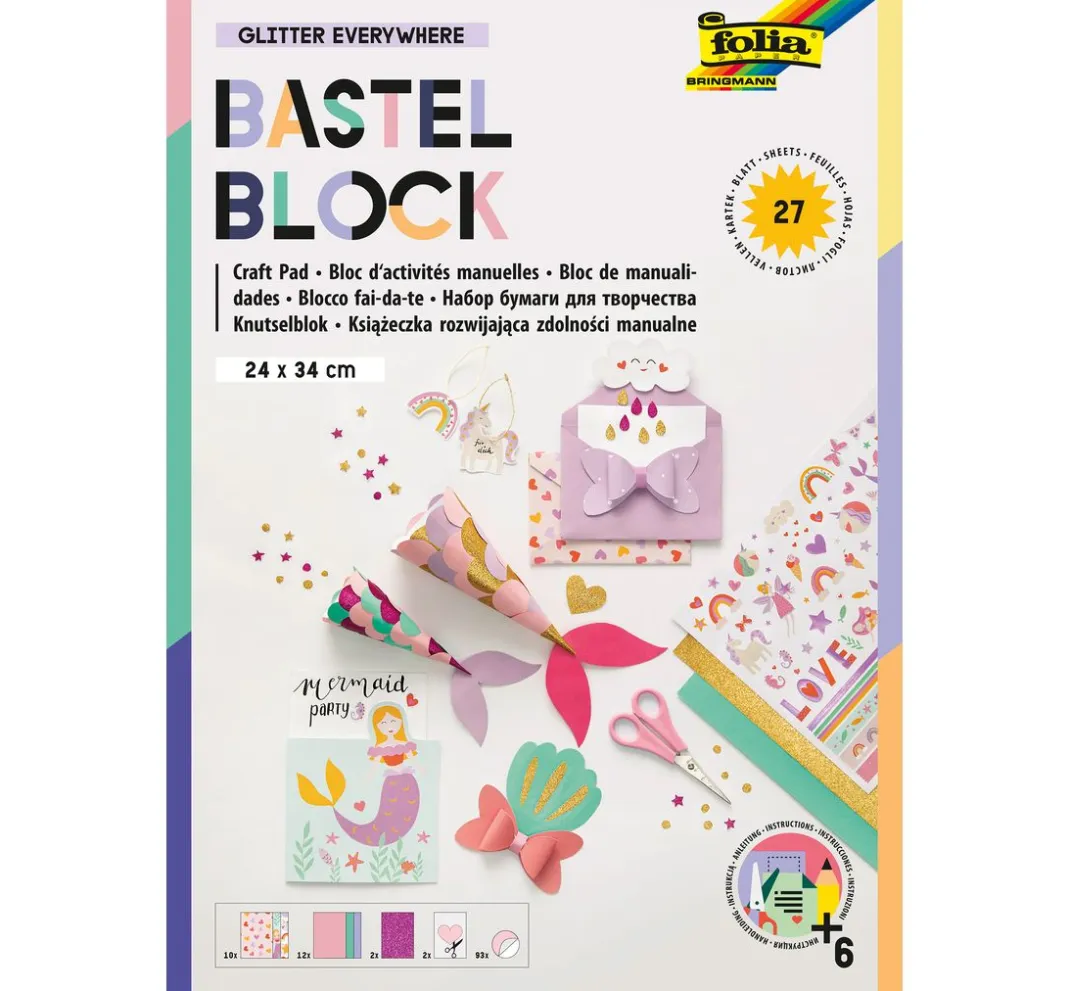 Kinder folia Weitere Geschenkideen Für Kinder|Papier>Bastelblock "Glitter Everywhere"