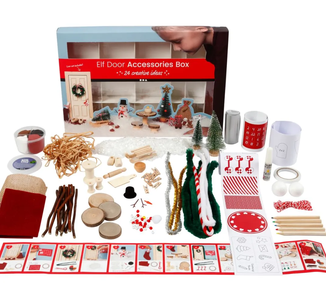 Kinder creativ company Deko-Bastelsets|Weitere Geschenkideen Für Kinder>Bastelbox Wichteltür "Weihnachtsszenen"
