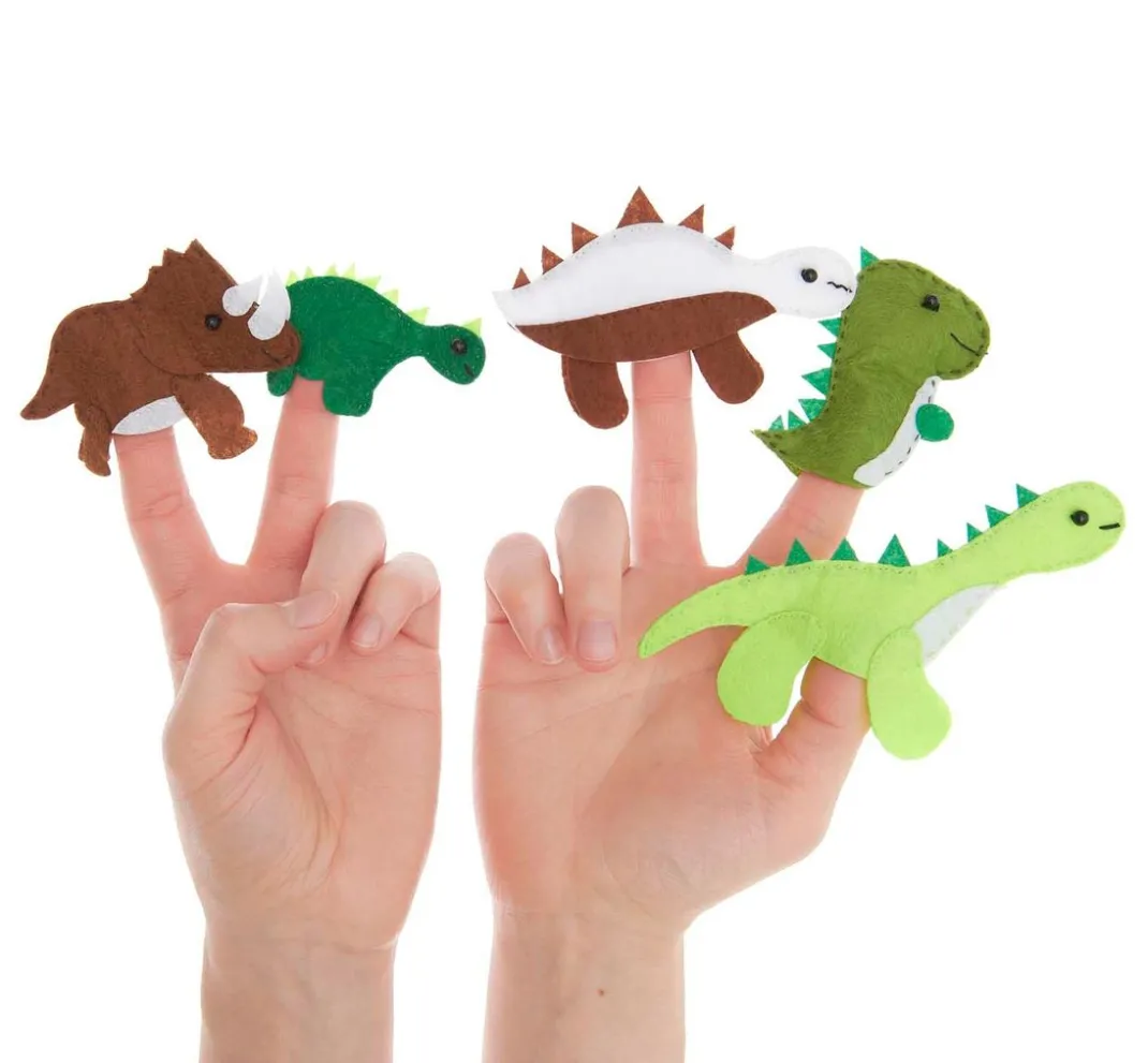 Kinder Rico Design Kuschel- & Wärmetiere|Handarbeit-Sets>Bastelset Fingerpuppen "Dinos"