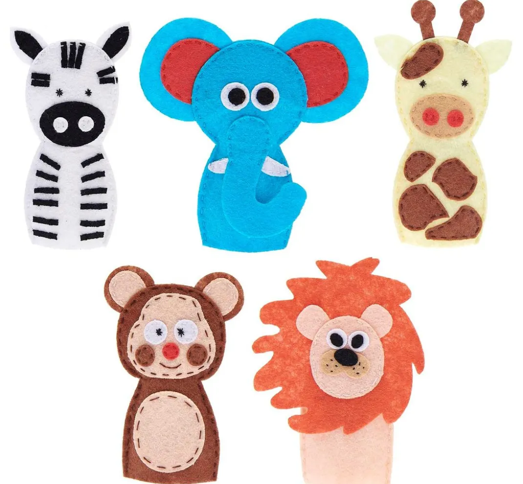 Kinder Rico Design Kuschel- & Wärmetiere|Handarbeit-Sets>Bastelset Fingerpuppen "Tiere"