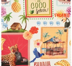 Globaltex Stoff Meterware|Baumwollstoff>Baumwoll-Stoff "Agua de Coco"