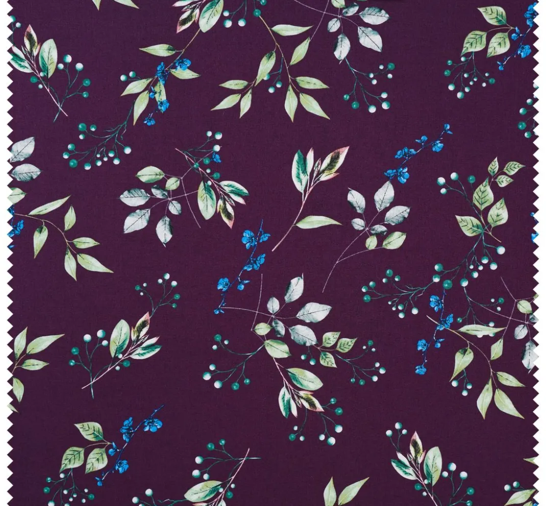 Gütermann creativ Patchwork|Stoff Meterware>Baumwoll-Stoff "Brilliant" Zweige-Aubergine