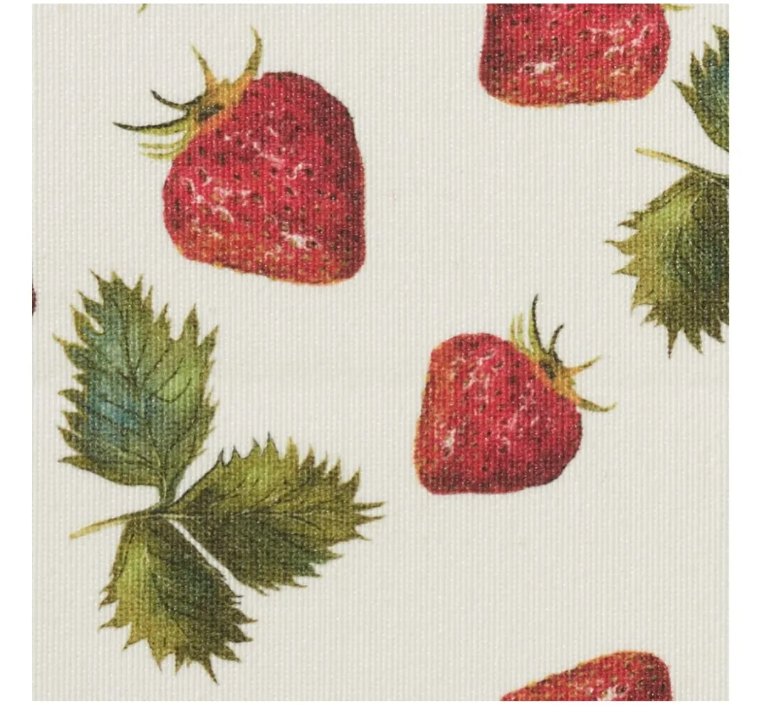 Globaltex Beschichteter Stoff|Stoff Meterware>Baumwoll-Stoff "Erdbeeren", Acryl beschichtet