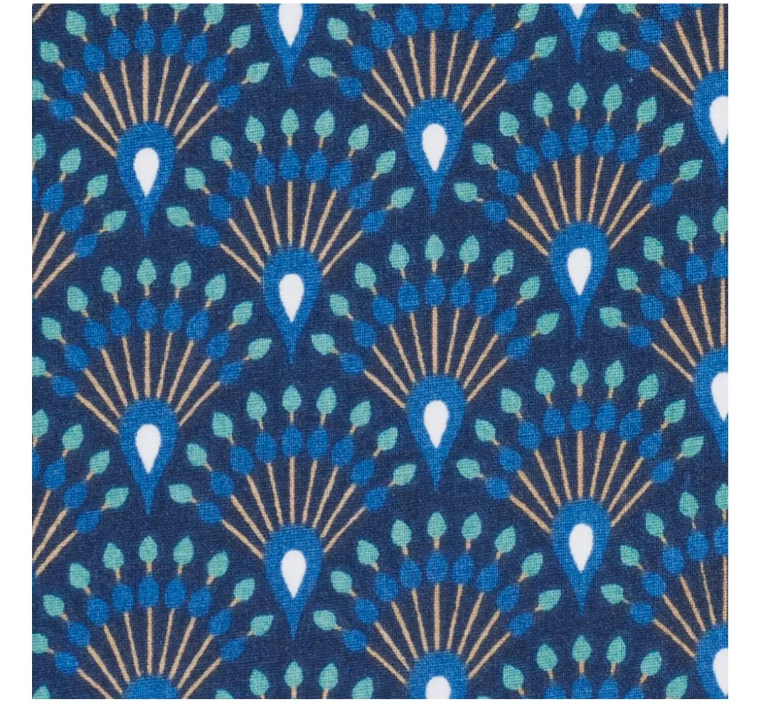 VBS Marktplatz Beschichteter Stoff|Stoff Meterware>Baumwoll-Stoff "Fächer Indigo" Acryl beschichtet