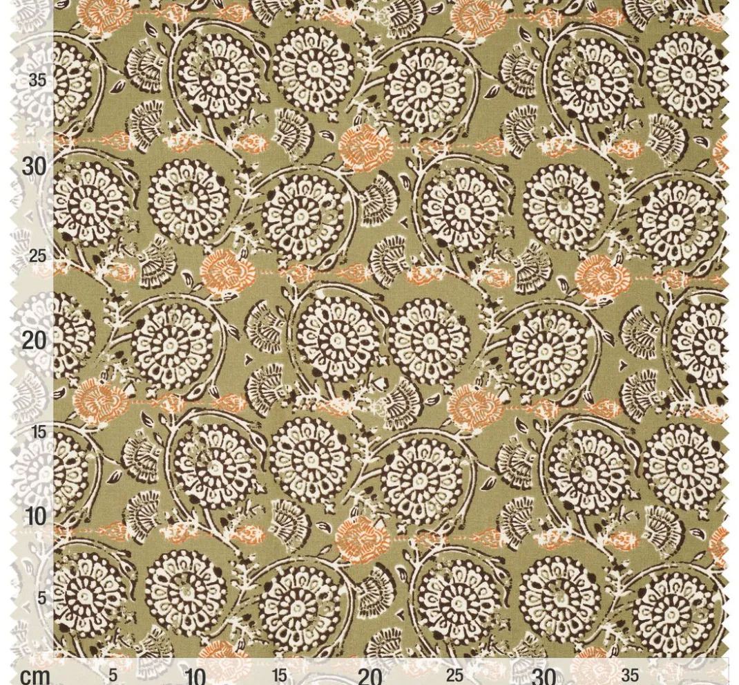 VBS Marktplatz Baumwollstoff|Stoff Meterware>Baumwoll-Stoff "Jivana-Khaki"