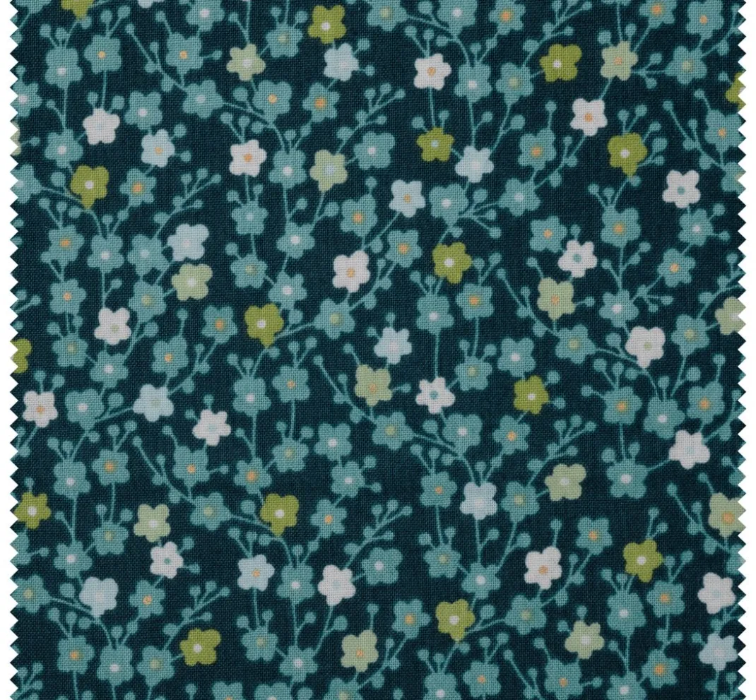 Zweigart Patchwork|Stoff Meterware>Baumwoll-Stoff Michiko mit Golddruck "Kirschblüten"