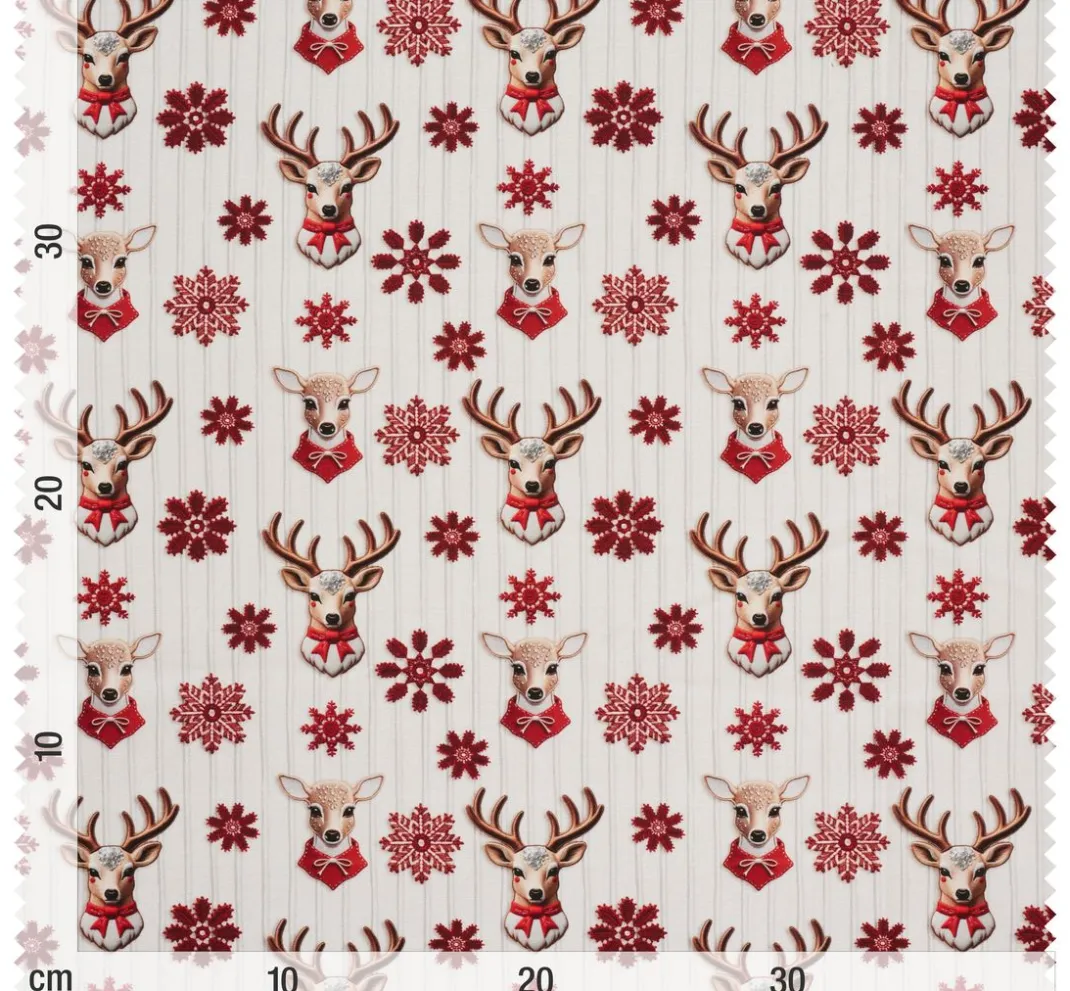 VBS Marktplatz Weihnachtsstoffe|Baumwollstoff>Baumwoll-Stoff "Nordic Reindeer"
