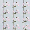 Rico Design Stoff Meterware|Baumwollstoff>Baumwoll-Stoff Popeline "Sakura Zweige Smoke Blue"