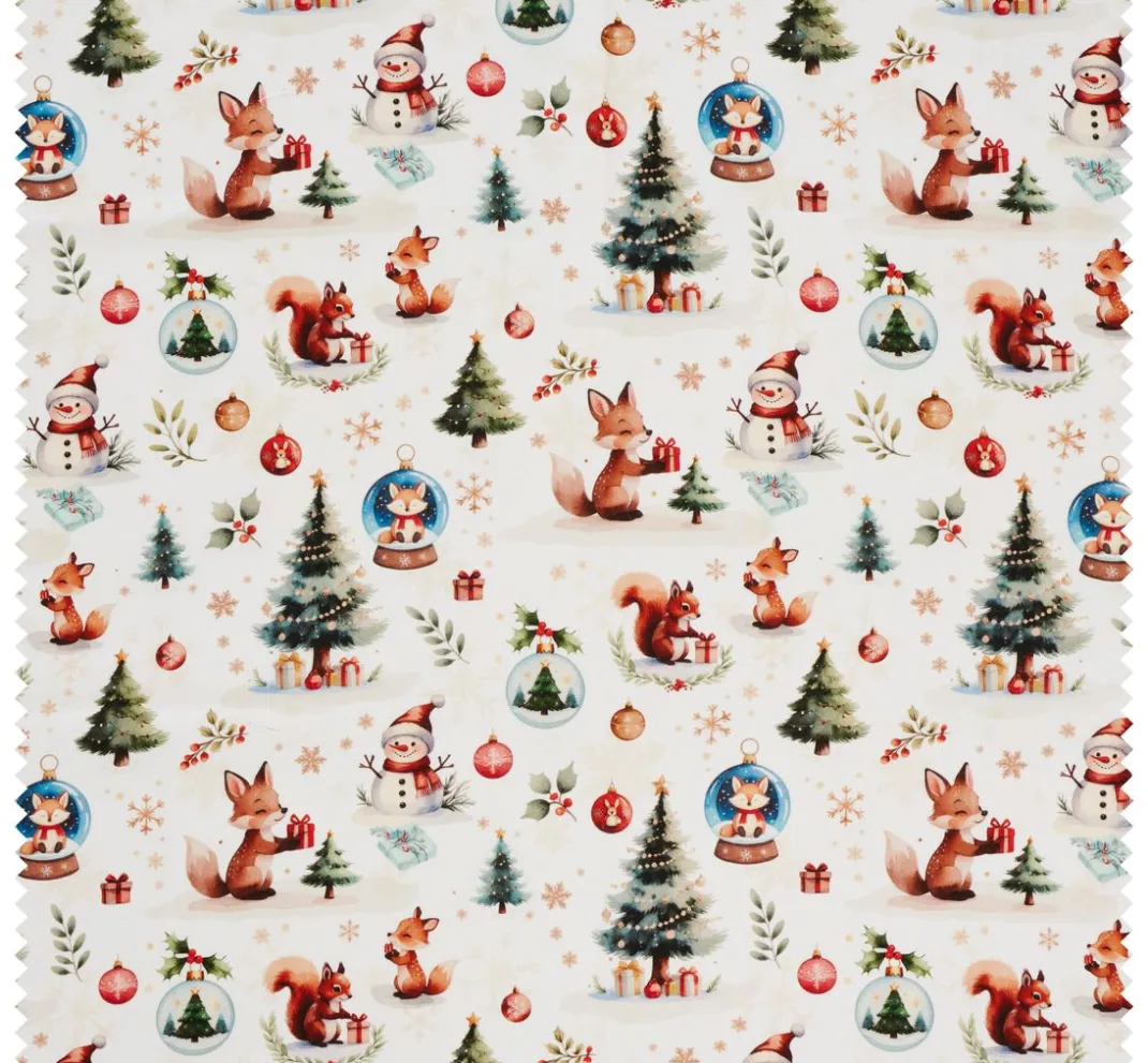 VBS Marktplatz Weihnachtsstoffe|Stoff Meterware>Baumwoll-Stoff "Snowys Winterzauber"
