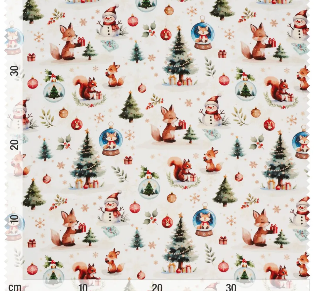 VBS Marktplatz Weihnachtsstoffe|Stoff Meterware>Baumwoll-Stoff "Snowys Winterzauber"