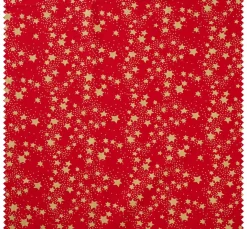 VBS Marktplatz Weihnachtsstoffe|Stoff Meterware>Baumwoll-Stoff "Sterne", Rot