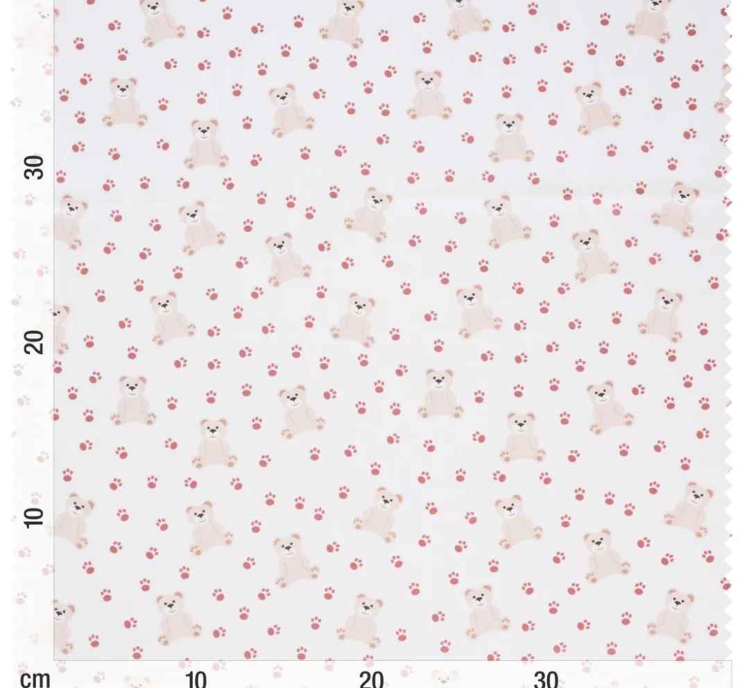 Globaltex Stoff Meterware|Baumwollstoff>Baumwoll-Stoff "Teddy und Tatzen"