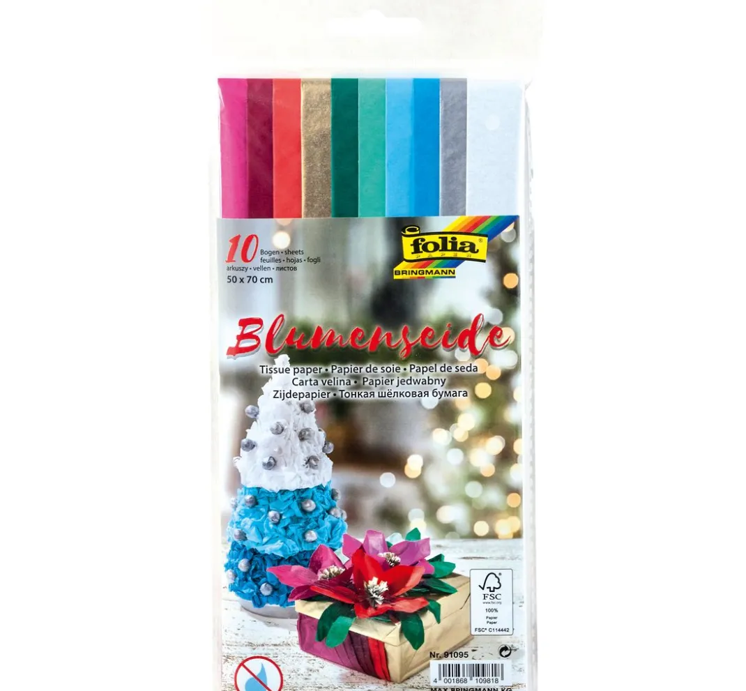 folia Seidenpapier & Strohseide>Blumenseiden-Sortiment "Weihnachtszeit"