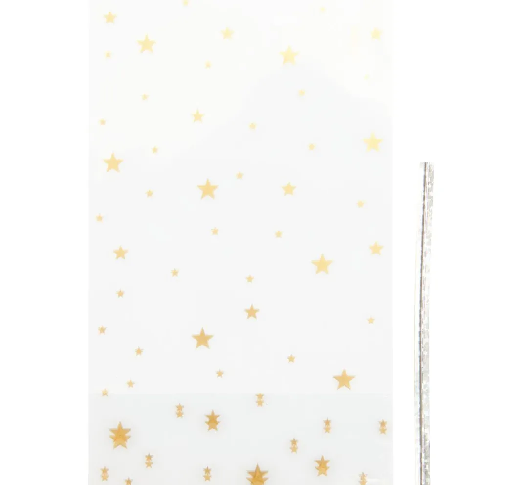 Rico Design Backen|Bastelfolie>Bodenbeutel "Goldene Sterne" mit Verschlussstreifen