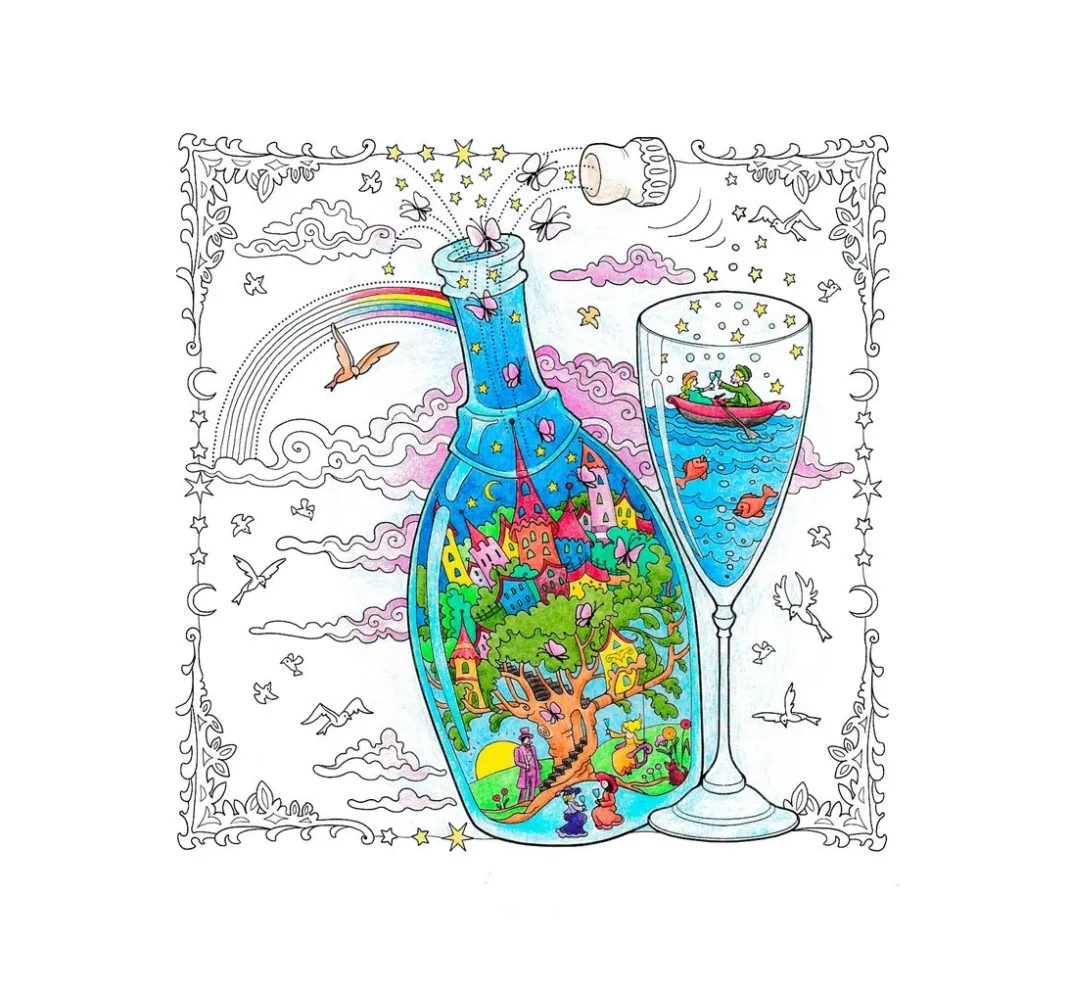 Topp Ausmalbücher>Buch "Colorful World - Wundervolle Welten im Glas"