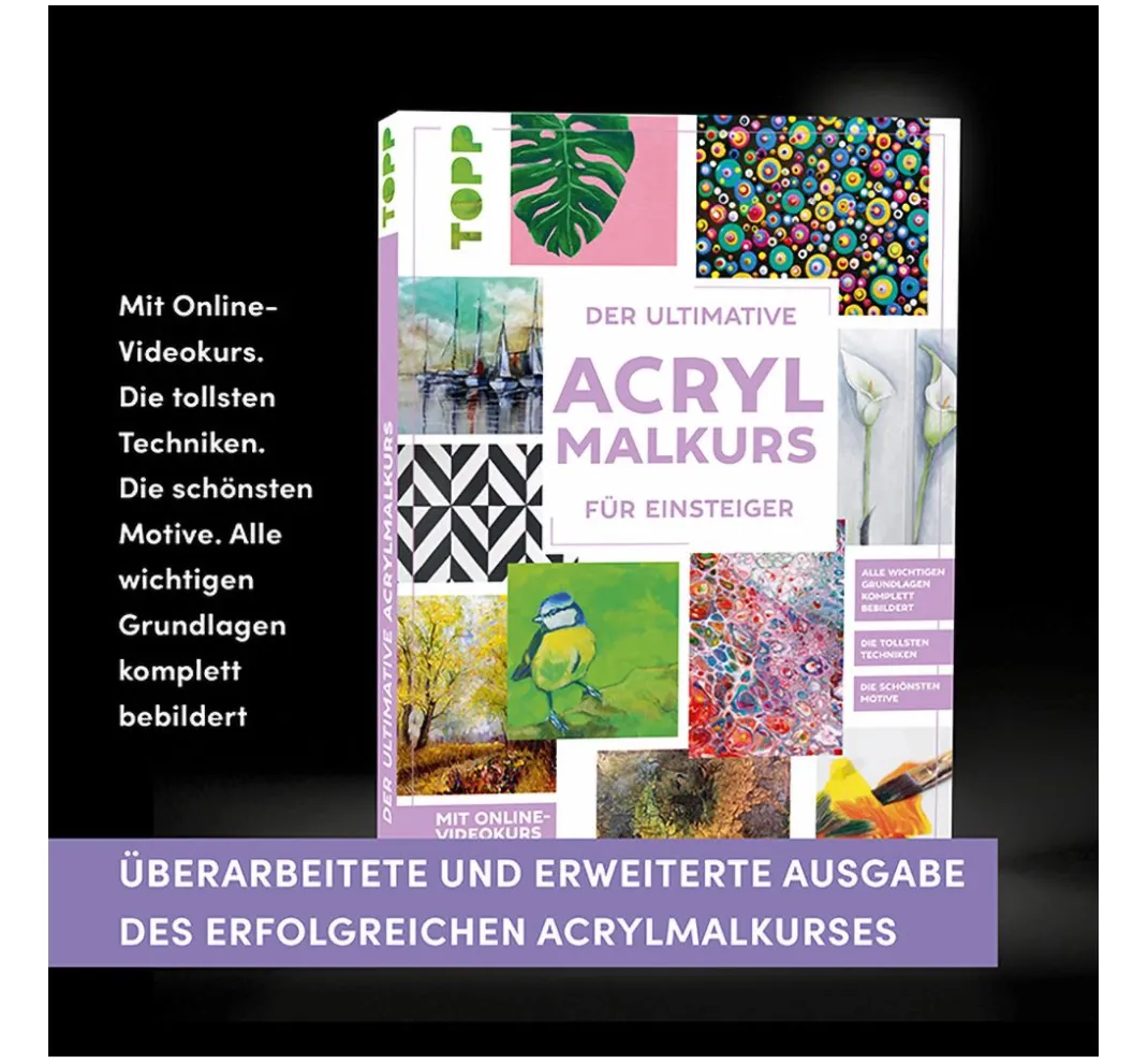 Topp Zeichenbücher|Malen & Zeichnen>Buch "Der ultimative ACRYLMALKURS für Einsteiger"