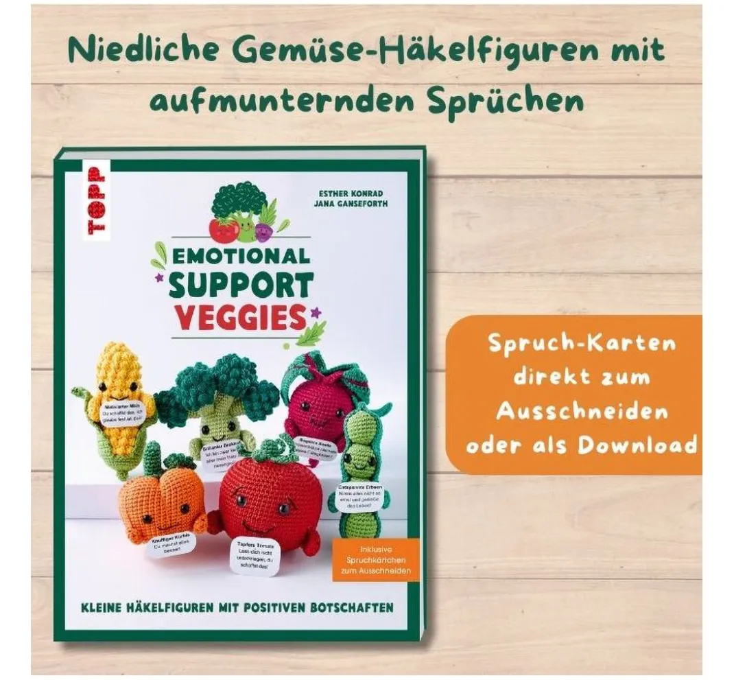 Topp Häkeln|Häkelanleitungen>Buch "Emotional Support Veggies"