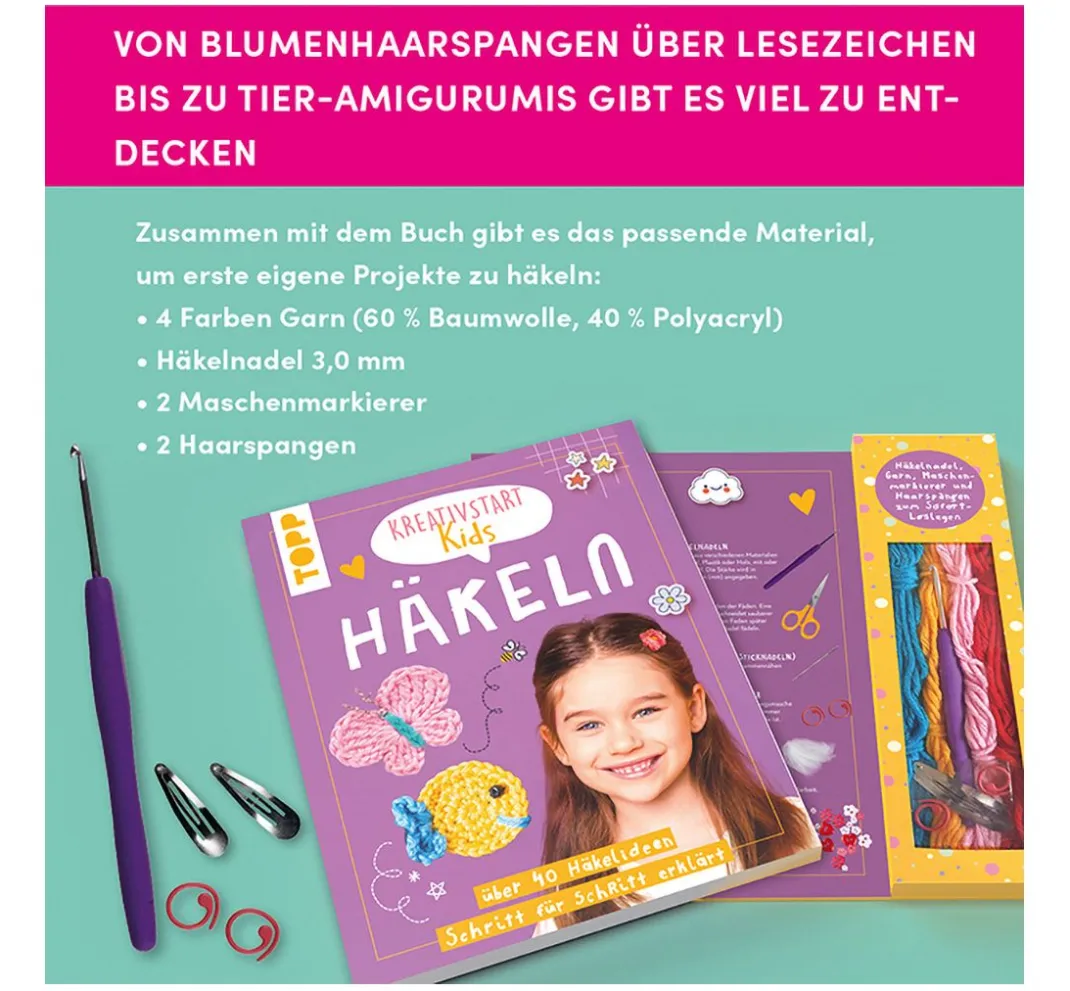 Kinder Topp Kinderbücher|Häkelanleitungen>Buch "Kreativstart Kids - Häkeln"
