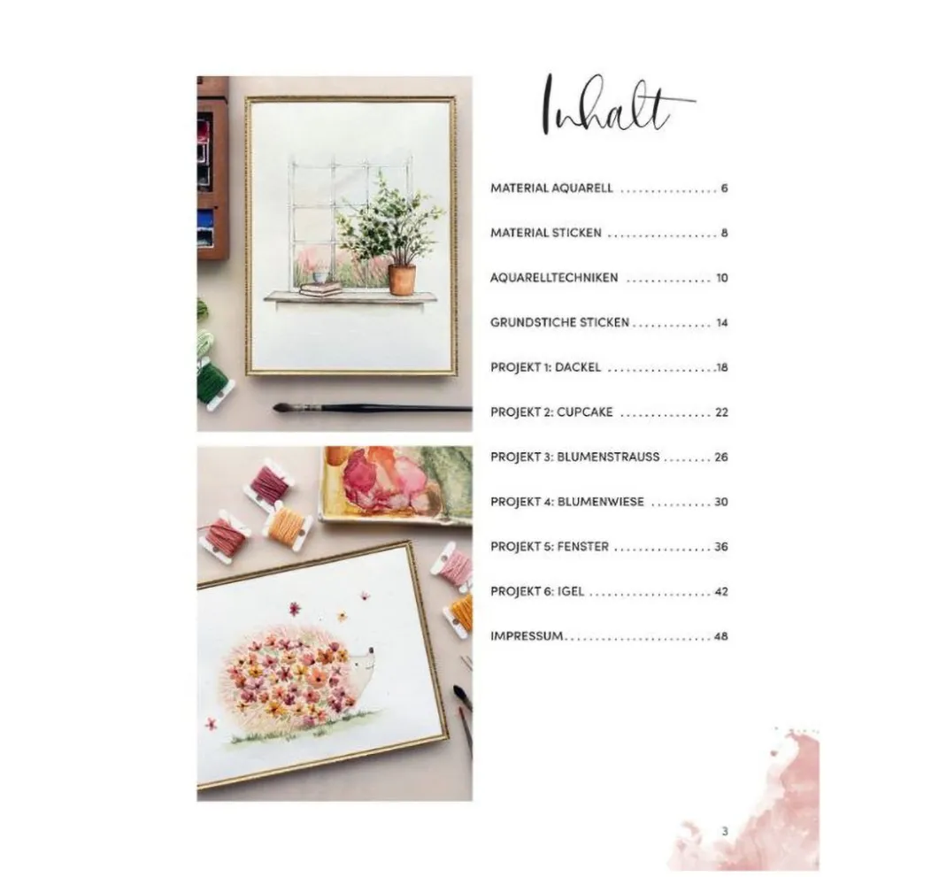 Topp Aquarell|Stickanleitungen>Buch "Wundervolle Watercolor Stickerei"