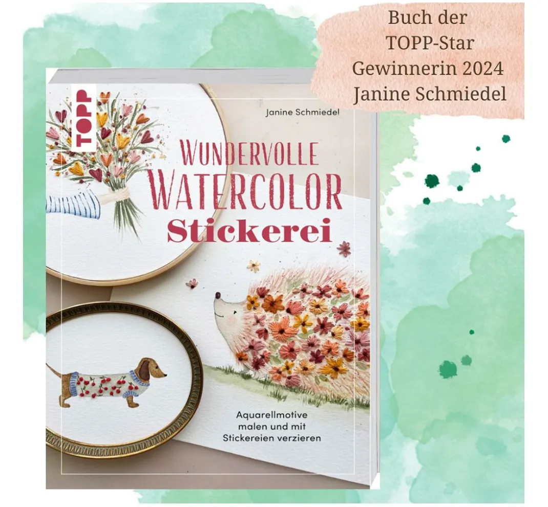 Topp Aquarell|Stickanleitungen>Buch "Wundervolle Watercolor Stickerei"