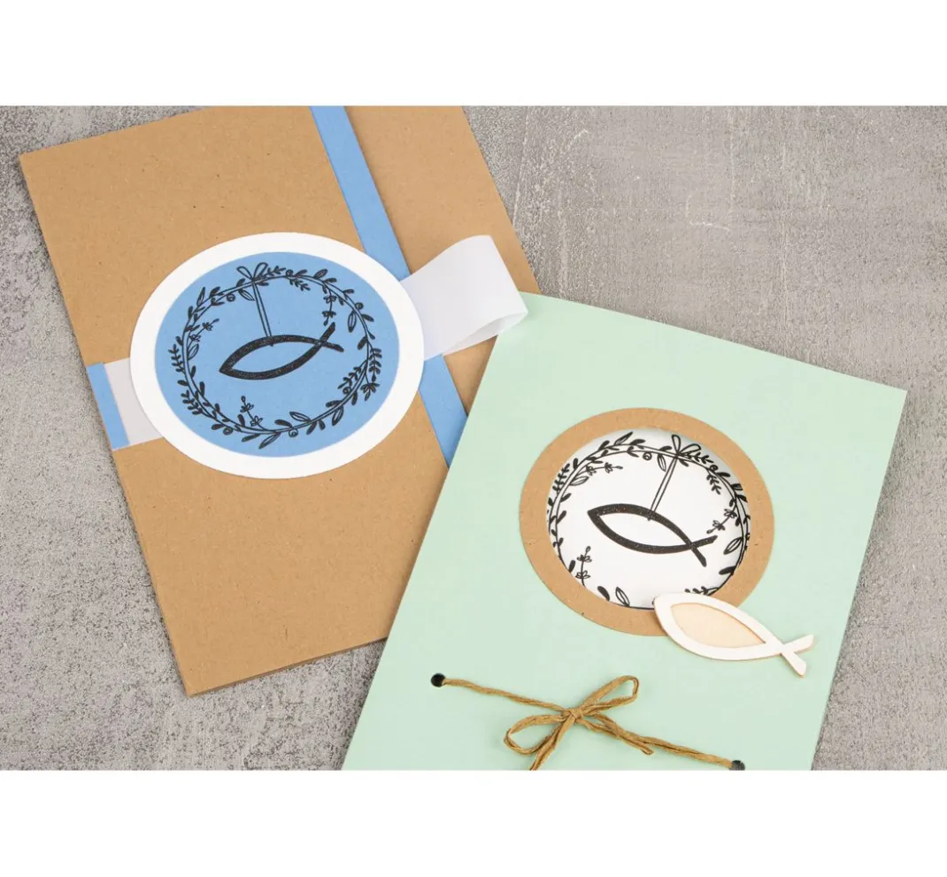 Butterer Stempel & Zubehör|Kartengestaltung>Stempel "Festtagskranz mit Fisch"