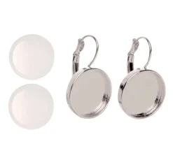 GLOREX Ohrschmuck|Cabochons>Cabochon-Ohrringe mit Verschlußhaken