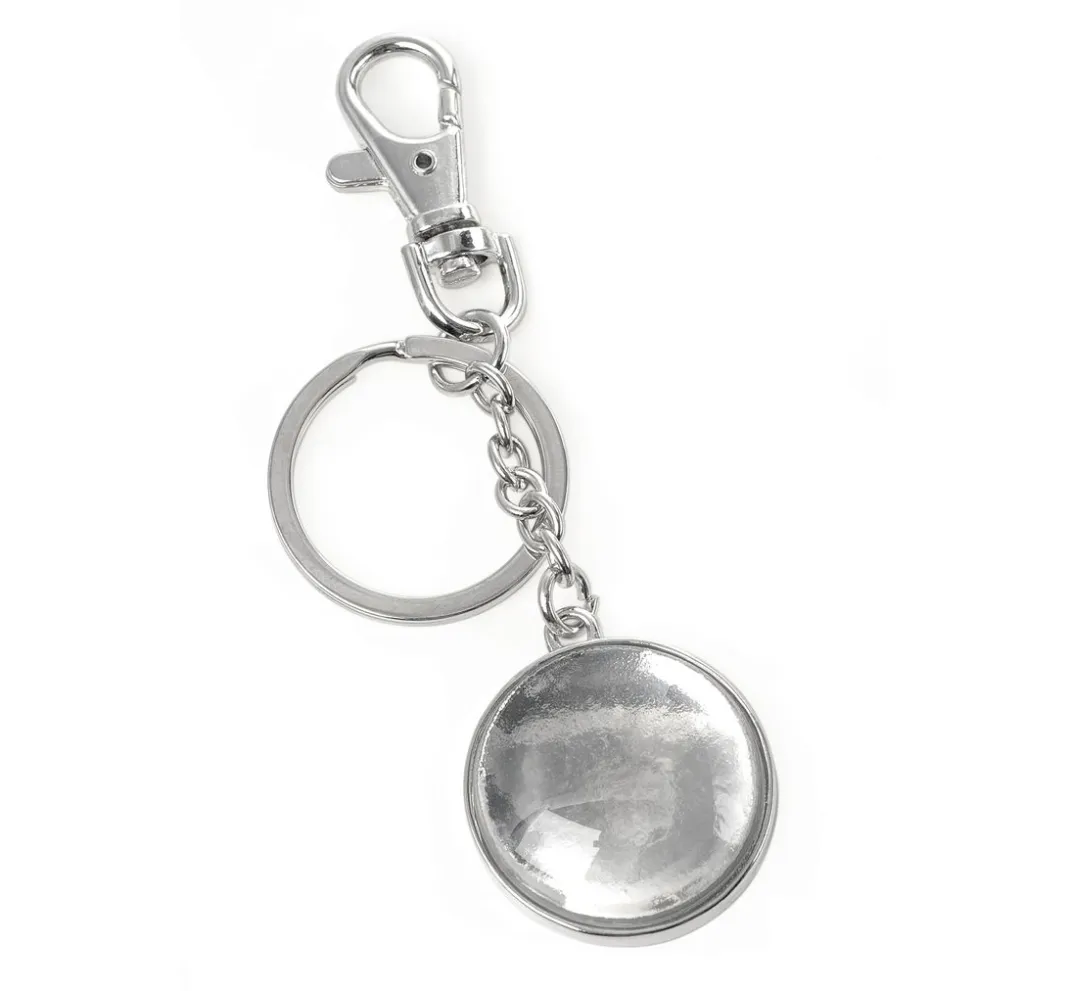 GLOREX Handy- & Schlüsselanhänger|Cabochons>Cabochon-Schlüsselanhänger mit Karabiner "Rund"