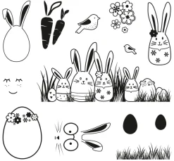 Rayher Stempel & Zubehör|Kartengestaltung>Clear Stamps "Hasenfamilie"