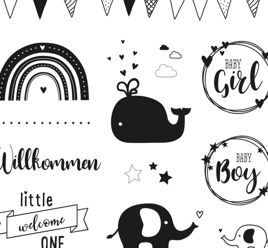 Rayher Stempel & Zubehör|Kartengestaltung>Clear Stamps "Willkommen Baby"