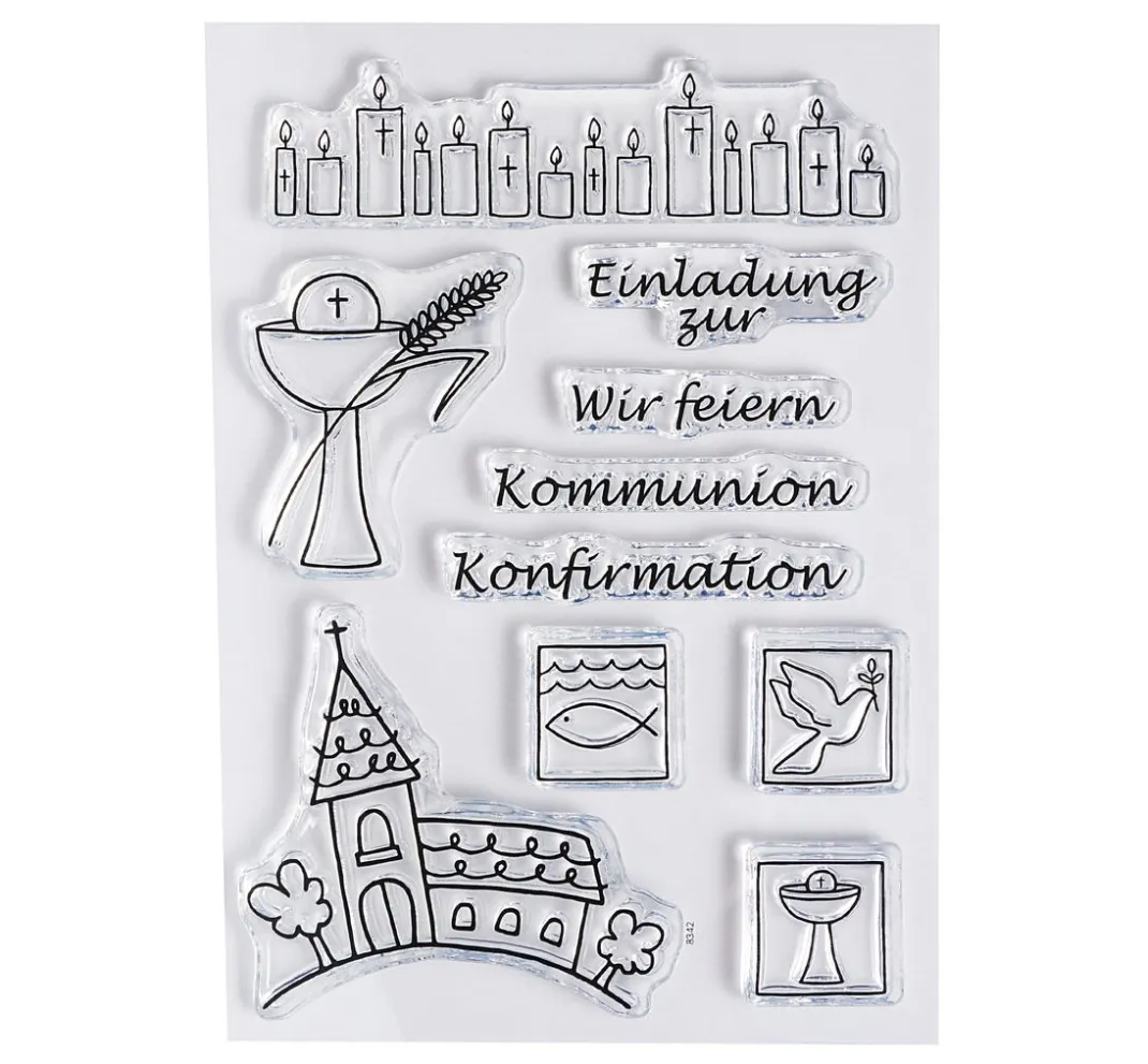 efco Stempel & Zubehör|Kartengestaltung>Clear Stempel-Set "Kommunion/Konfirmation"