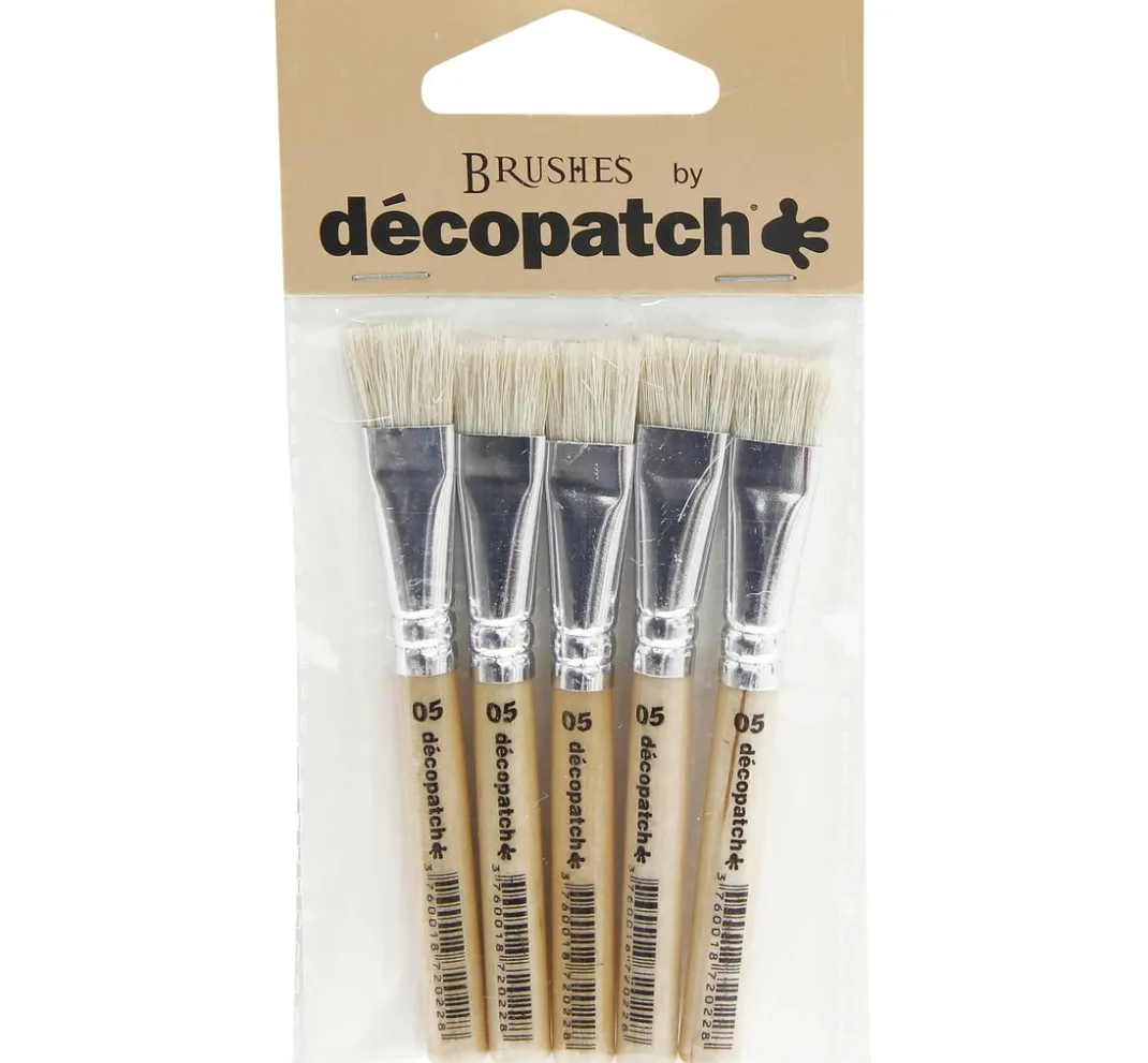décopatch Pinsel|Pinsel, Schwämme & Spachtel>Seiden-Borstenpinsel Nr. 5, 5 Stück
