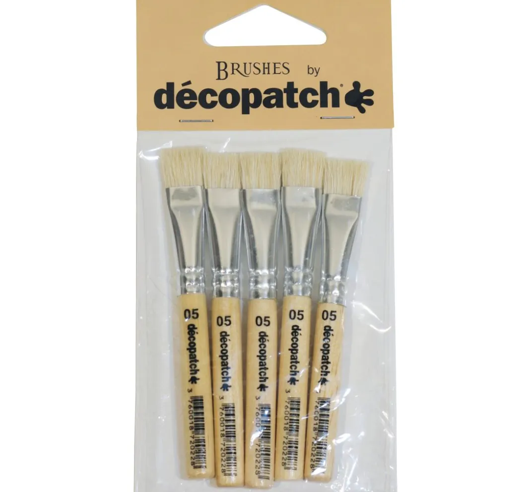 décopatch Pinsel|Pinsel, Schwämme & Spachtel>Seiden-Borstenpinsel Nr. 5, 5 Stück