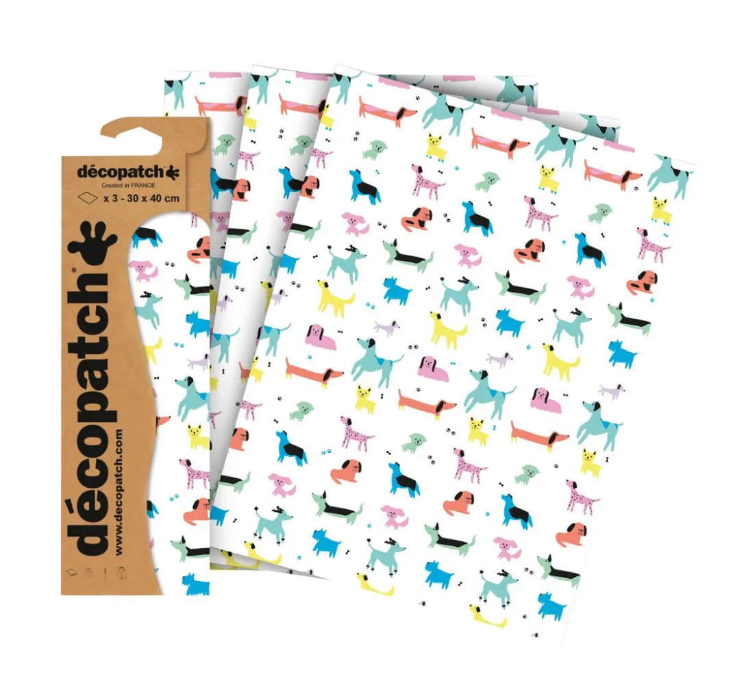 décopatch Décopatch-Papier|Décopatch>-Papier fluoreszierend "Hunde"