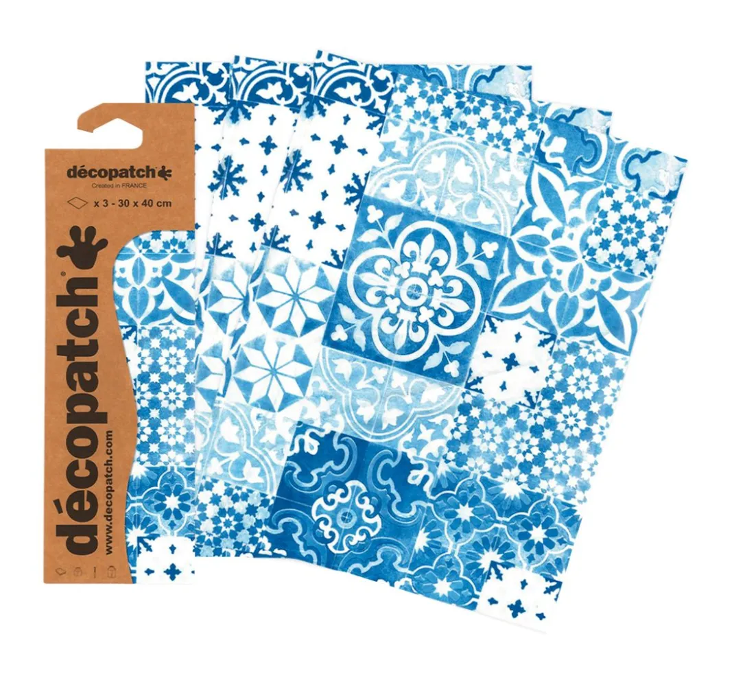 décopatch Décopatch-Papier|Décopatch>-Papier "Kachel-Mosaik Blau"